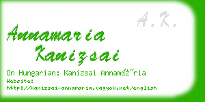 annamaria kanizsai business card